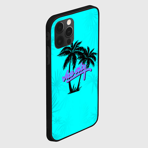 Чехол iPhone 12 Pro Max GTA Vice City гавайка / 3D-Черный – фото 2