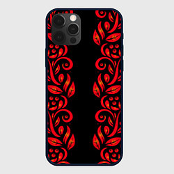 Чехол для iPhone 12 Pro Max ХОХЛОМА, цвет: 3D-черный