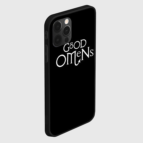 Чехол iPhone 12 Pro Max GOOD OMENS БЛАГИЕ ЗНАМЕНИЯ КРЫЛЬЯ / 3D-Черный – фото 2