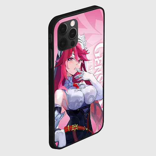 Чехол iPhone 12 Pro Max GENSHIN IMPACT, РОЗАРИЯ / 3D-Черный – фото 2
