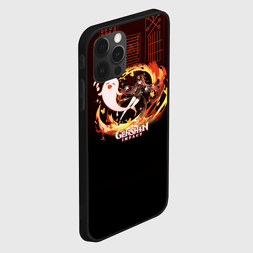 Чехол iPhone 12 Pro Max Genshin Impact - Hu Tao / 3D-Черный – фото 2