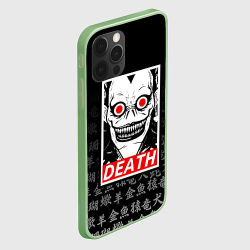 Чехол iPhone 12 Pro Max DEATH NOTE ТЕТРАДЬ СМЕРТИ / 3D-Салатовый – фото 2