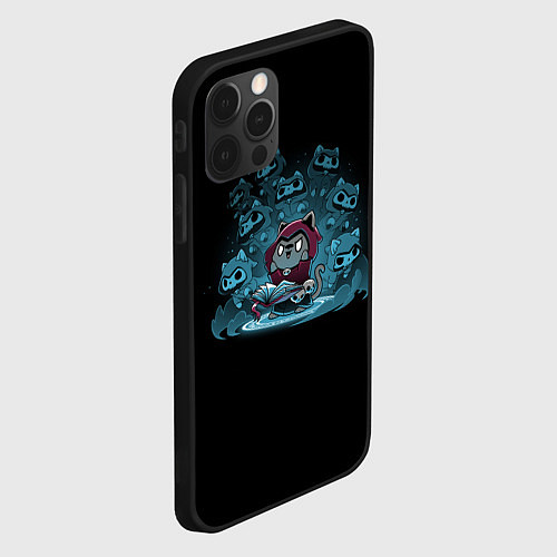Чехол iPhone 12 Pro Max Кот маг / 3D-Черный – фото 2