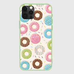 Чехол для iPhone 12 Pro Max Пончики Donuts, цвет: 3D-салатовый