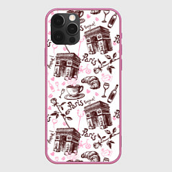 Чехол для iPhone 12 Pro Max Париж Paris, цвет: 3D-малиновый
