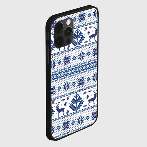 Чехол iPhone 12 Pro Max Русские народные узоры / 3D-Черный – фото 2