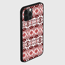 Чехол для iPhone 12 Pro Max Русские народные узоры, цвет: 3D-черный — фото 2