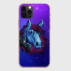 Чехол для iPhone 12 Pro Max Retrowave Neon Horse, цвет: 3D-светло-розовый