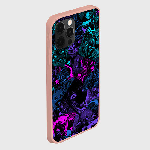 Чехол iPhone 12 Pro Max Neon Ahegao / 3D-Светло-розовый – фото 2