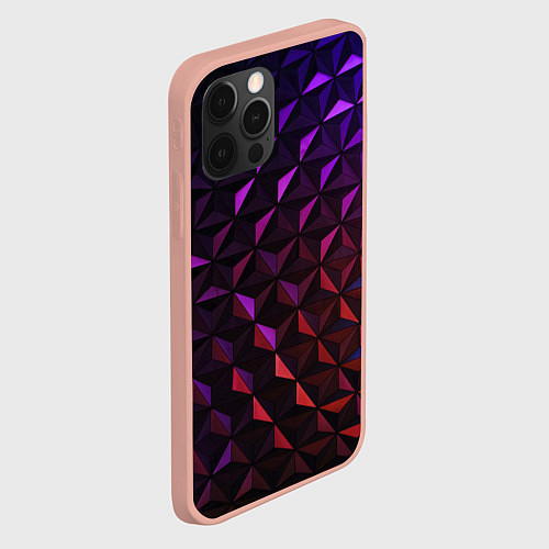 Чехол iPhone 12 Pro Max Неоновая Текстура / 3D-Светло-розовый – фото 2