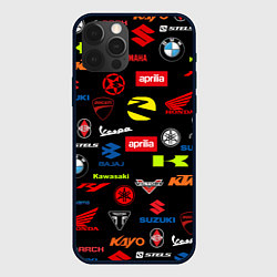 Чехол для iPhone 12 Pro Max Motorcycle pattern Мото паттерн Z, цвет: 3D-черный