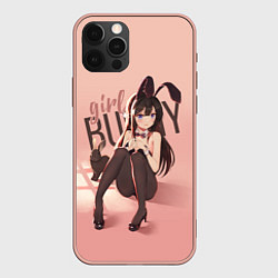 Чехол для iPhone 12 Pro Max Bunny Girl, цвет: 3D-светло-розовый