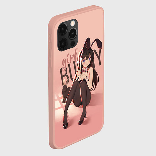 Чехол iPhone 12 Pro Max Bunny Girl / 3D-Светло-розовый – фото 2