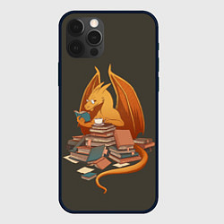 Чехол для iPhone 12 Pro Max Book Dragon, цвет: 3D-черный