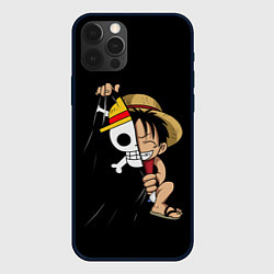 Чехол для iPhone 12 Pro Max ONE PIECE ЛУФФИ ЧЕРЕП СИМВОЛ, цвет: 3D-черный