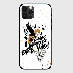 Чехол для iPhone 12 Pro Max HAIKYU ВОЛЕЙБОЛ БРЫЗГИ КРАСОК, цвет: 3D-черный