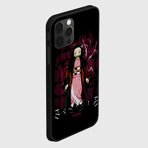 Чехол iPhone 12 Pro Max Nezuko Kamado Kimetsu no Yaiba / 3D-Черный – фото 2