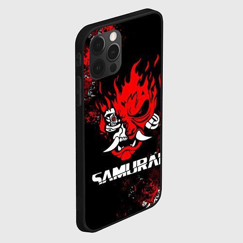 Чехол iPhone 12 Pro Max SAMURAI CYBERPUNK 2077 / 3D-Черный – фото 2