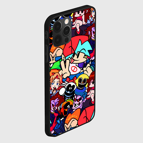 Чехол iPhone 12 Pro Max Friday Night Funkin все герои / 3D-Черный – фото 2