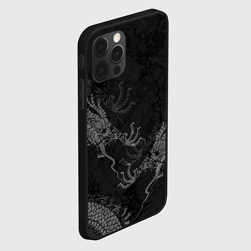 Чехол iPhone 12 Pro Max Chinese Dragons / 3D-Черный – фото 2