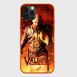 Чехол для iPhone 12 Pro Max Valheim Викинг в огне, цвет: 3D-красный