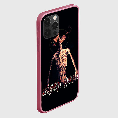 Чехол iPhone 12 Pro Max Siren Head Надпись / 3D-Малиновый – фото 2