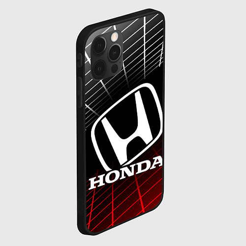 Чехол iPhone 12 Pro Max HONDA ХОНДА СЕТКА / 3D-Черный – фото 2