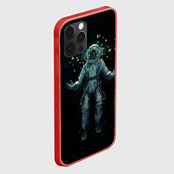 Чехол для iPhone 12 Pro Max Космонавт и бабочки, цвет: 3D-красный — фото 2