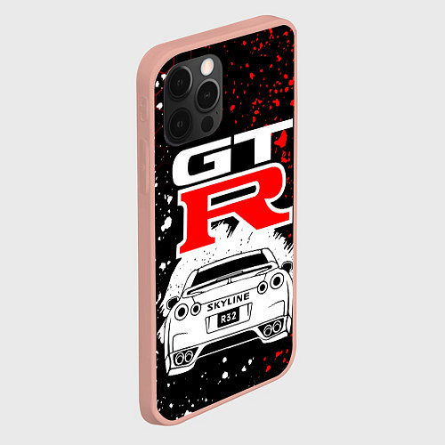 Чехол iPhone 12 Pro Max NISSAN GT-R НИССАН GTR / 3D-Светло-розовый – фото 2