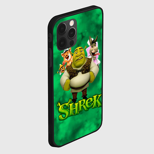 Чехол iPhone 12 Pro Max Шрек, Осел, Пиннокио и свин / 3D-Черный – фото 2
