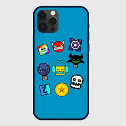 Чехол для iPhone 12 Pro Max Geometry Dash: Icons, цвет: 3D-черный