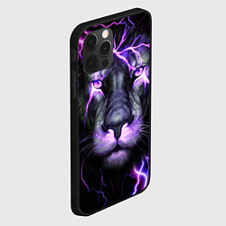 Чехол для iPhone 12 Pro Max НЕОНОВЫЙ ЛЕВ NEON LION, цвет: 3D-черный — фото 2