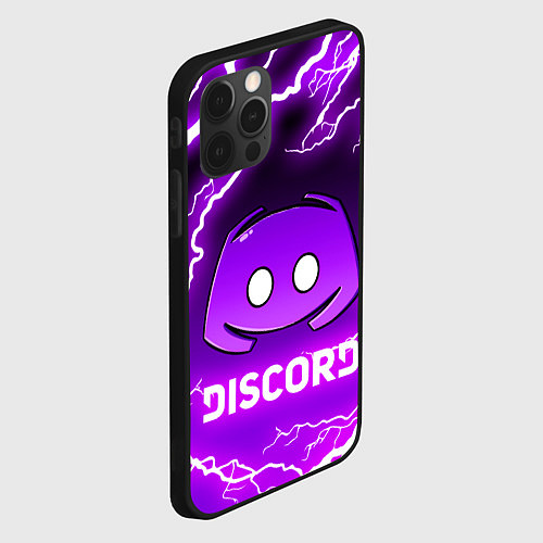 Чехол iPhone 12 Pro Max DISCORD ДИСКОРД МОЛНИЯ / 3D-Черный – фото 2