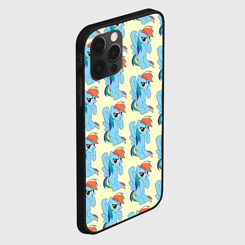 Чехол iPhone 12 Pro Max Rainbow Dash / 3D-Черный – фото 2