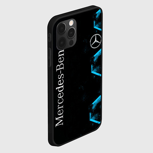 Чехол iPhone 12 Pro Max Mercedes Мерседес Неон / 3D-Черный – фото 2