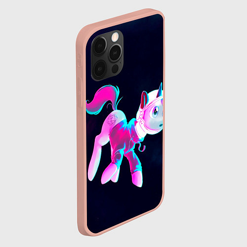 Чехол iPhone 12 Pro Max Пони в космосе / 3D-Светло-розовый – фото 2