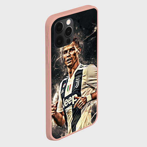 Чехол iPhone 12 Pro Max Криштиану Роналду Ювентус / 3D-Светло-розовый – фото 2