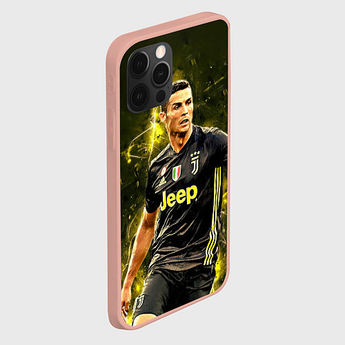 Чехол iPhone 12 Pro Max Cristiano Ronaldo Juventus / 3D-Светло-розовый – фото 2