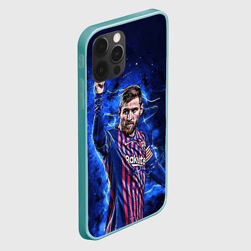 Чехол iPhone 12 Pro Max Lionel Messi Barcelona 10 / 3D-Мятный – фото 2