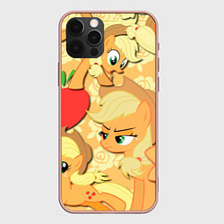 Чехол для iPhone 12 Pro Max Applejack pattern, цвет: 3D-светло-розовый