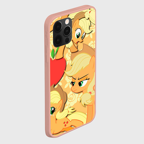 Чехол iPhone 12 Pro Max Applejack pattern / 3D-Светло-розовый – фото 2