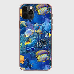 Чехол для iPhone 12 Pro Max Коралловые рыбки, цвет: 3D-светло-розовый