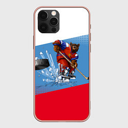 Чехол для iPhone 12 Pro Max Русский хоккей, цвет: 3D-светло-розовый
