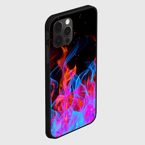 Чехол iPhone 12 Pro Max ТРИ ОГНЯ FIRE СИНИЙ ОГОНЬ / 3D-Черный – фото 2