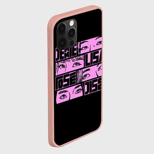 Чехол iPhone 12 Pro Max Black pink eyes / 3D-Светло-розовый – фото 2
