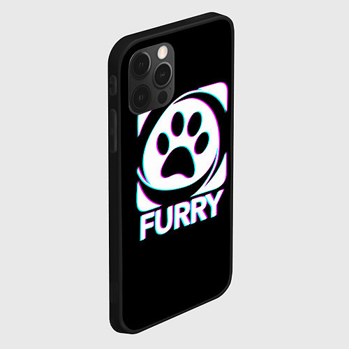 Чехол iPhone 12 Pro Max Furry / 3D-Черный – фото 2