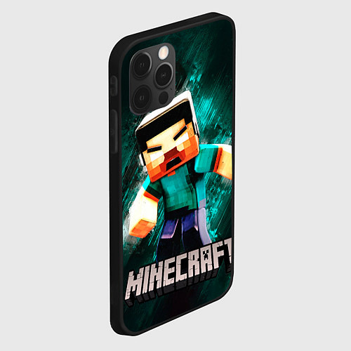 Чехол iPhone 12 Pro Max MINECRAFT / 3D-Черный – фото 2