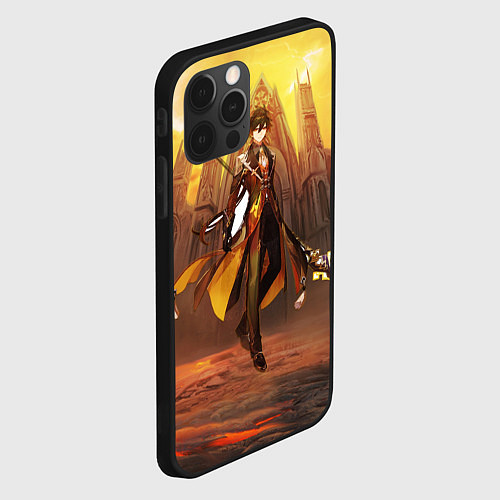 Чехол iPhone 12 Pro Max GENSHIN INPACT, Zhong li / 3D-Черный – фото 2