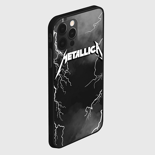 Чехол iPhone 12 Pro Max METALLICA РАЗРЯД МОЛНИИ / 3D-Черный – фото 2