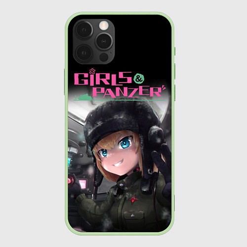 Чехол iPhone 12 Pro Max Девушки и танки Girls und Panzer Z / 3D-Салатовый – фото 1